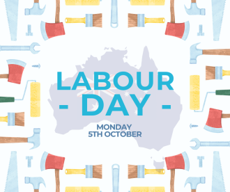 Red Yellow and Blue Playful Labour Day Facebook Post (1)